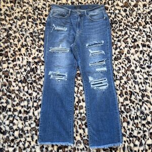 Judy Blue High Rise Medium Wash Distressed Bootcut Jeans
